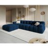 Canapea premium modulara din catifea Bellis, 288 x 96 cm, taburet 96 x 96 cm, albastru, Homedit Canapea premium modulara din catifea Bellis, 288 x 96 cm, taburet 96 x 96 cm, albastru, Homedit