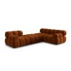 Canapea premium modulara din catifea Bellis, 288 x 96 cm, taburet 96 x 96 cm, maro, Homedit Canapea premium modulara din catifea Bellis, 288 x 96 cm, taburet 96 x 96 cm, maro, Homedit