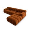 Canapea premium modulara din catifea Bellis, 288 x 96 cm, taburet 96 x 96 cm, maro, Homedit Canapea premium modulara din catifea Bellis, 288 x 96 cm, taburet 96 x 96 cm, maro, Homedit