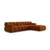 Canapea premium modulara din catifea Bellis, 288 x 96 cm, taburet 96 x 96 cm, maro, Homedit Canapea premium modulara din catifea Bellis, 288 x 96 cm, taburet 96 x 96 cm, maro, Homedit
