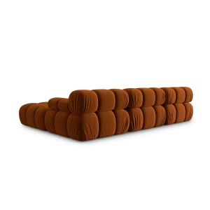 Canapea premium modulara din catifea Bellis, 288 x 96 cm, taburet 96 x 96 cm, maro, Homedit