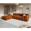 Canapea premium modulara din catifea Bellis, 288 x 96 cm, taburet 96 x 96 cm, maro, Homedit Canapea premium modulara din catifea Bellis, 288 x 96 cm, taburet 96 x 96 cm, maro, Homedit
