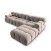 Canapea premium modulara din catifea Bellis, 288 x 96 cm, taburet 96 x 96 cm, bej, Homedit Canapea premium modulara din catifea Bellis, 288 x 96 cm, taburet 96 x 96 cm, bej, Homedit