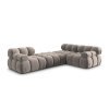 Canapea premium modulara din catifea Bellis, 288 x 96 cm, taburet 96 x 96 cm, bej, Homedit Canapea premium modulara din catifea Bellis, 288 x 96 cm, taburet 96 x 96 cm, bej, Homedit