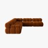 Coltar premium modular din catifea Bellis, 288 x 288 x 96 cm, maro, Homedit Coltar premium modular din catifea Bellis, 288 x 288 x 96 cm, maro, Homedit