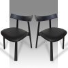Scaun premium Golian din lemn masiv, piele negru, Homedit Scaun premium Golian din lemn masiv, piele negru, Homedit