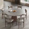 Masa extensibila 150 x 90 x 75 cm lemn masiv si ardezie gri Jhonson, masa dining rotunda, basa bucatarie, Homedit Masa extensibila 150 x 90 x 75 cm lemn masiv si ardezie gri Jhonson, masa dining rotunda, basa bucatarie, Homedit