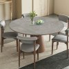 Masa extensibila 150 x 90 x 75 cm lemn masiv si ardezie gri Jhonson, masa dining rotunda, basa bucatarie, Homedit Masa extensibila 150 x 90 x 75 cm lemn masiv si ardezie gri Jhonson, masa dining rotunda, basa bucatarie, Homedit