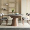 Masa extensibila 150 x 90 x 75 cm lemn masiv si ardezie gri Jhonson, masa dining rotunda, basa bucatarie, Homedit Masa extensibila 150 x 90 x 75 cm lemn masiv si ardezie gri Jhonson, masa dining rotunda, basa bucatarie, Homedit