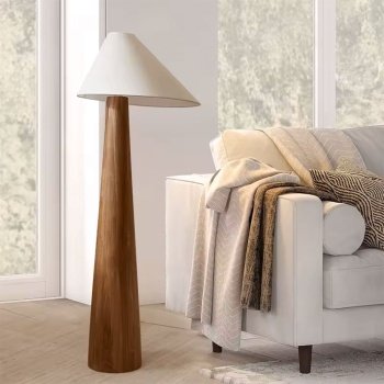 Lampa de podea Miya din lemn de stejar, 150 x 45 cm, Homedit