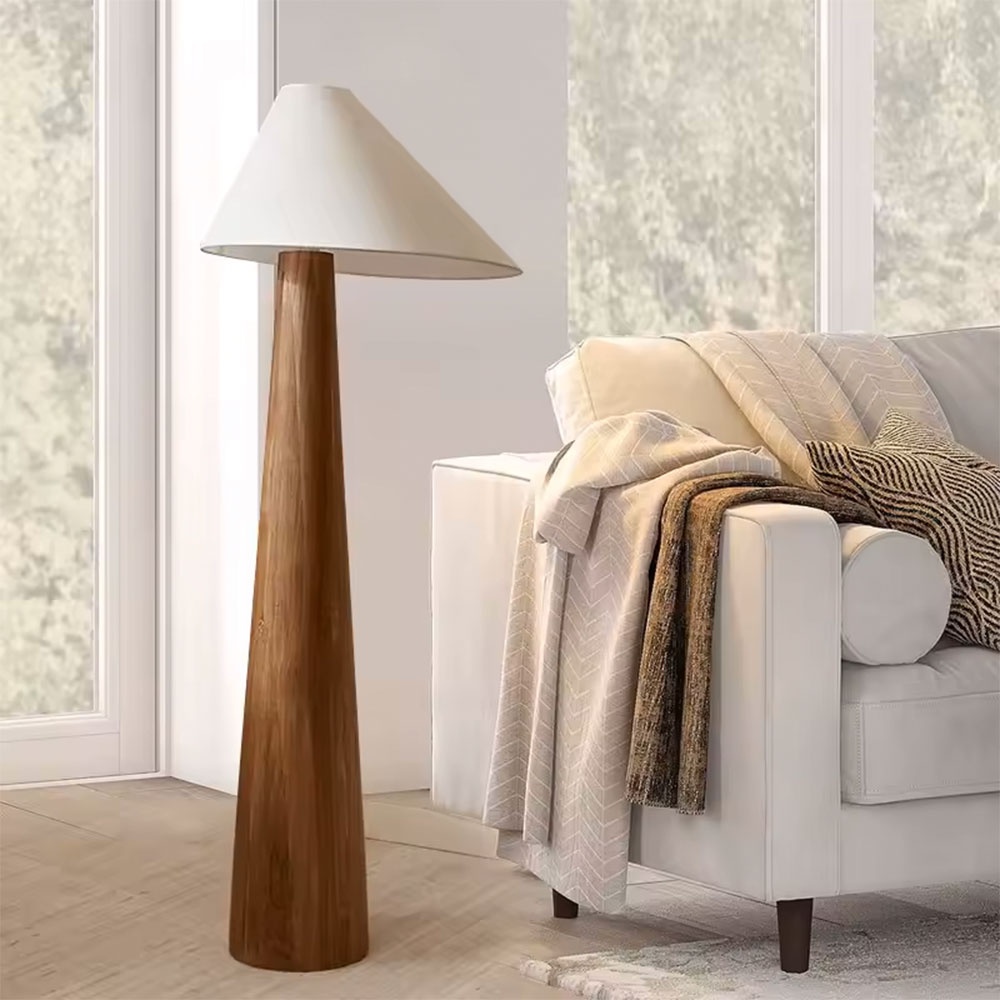 Lampa de podea Miya din lemn de stejar, 150 x 45 cm, Homedit Lampa de podea Miya din lemn de stejar, 150 x 45 cm, Homedit