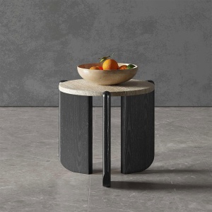Masuta de cafea Luce, 50 x 50 cm, stejar rosu si Terrazzo, Homedit Masuta de cafea Luce, 50 x 50 cm, stejar rosu si Terrazzo, Homedit