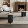 Masuta cafea Manaby, set premium din stejar rosu si piatra, Homedit Masuta cafea Manaby, set premium din stejar rosu si piatra, Homedit