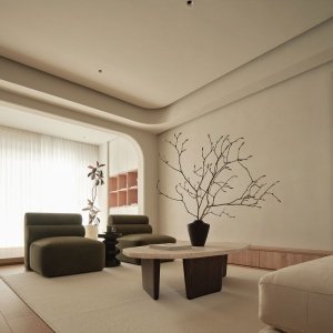 Masuta cafea premium Kaice, stejar rosu si piatra naturala, 120 x 68 x 35 cm, Homedit