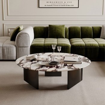 Masa cafea premium Arti, material Terrazzo, 80 x 35 cm, Homedit