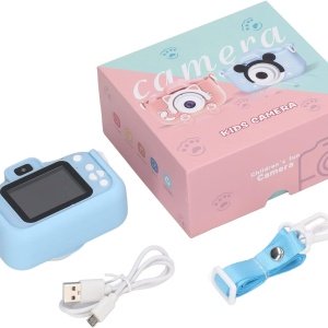 Mini camera foto albastru pentru copii, aparat foto mickey, Homedit