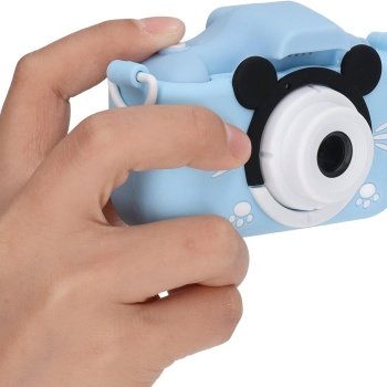 Mini camera foto albastru pentru copii, aparat foto mickey, Homedit
