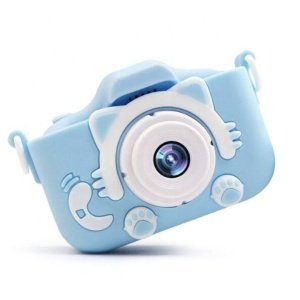 Mini camera foto albastru pentru copii, aparat foto cat, Homedit