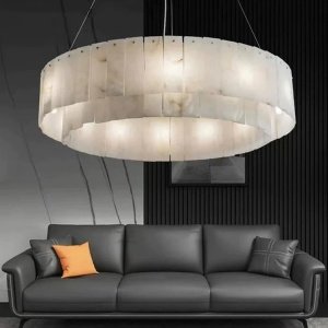Candelabru Devano, cupru si marmura naturala, 60 x 60 cm, Homedit