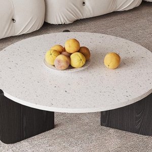 Masa premium Luce, stejar rosu si Terrazzo, 80 x 35 cm, Homedit