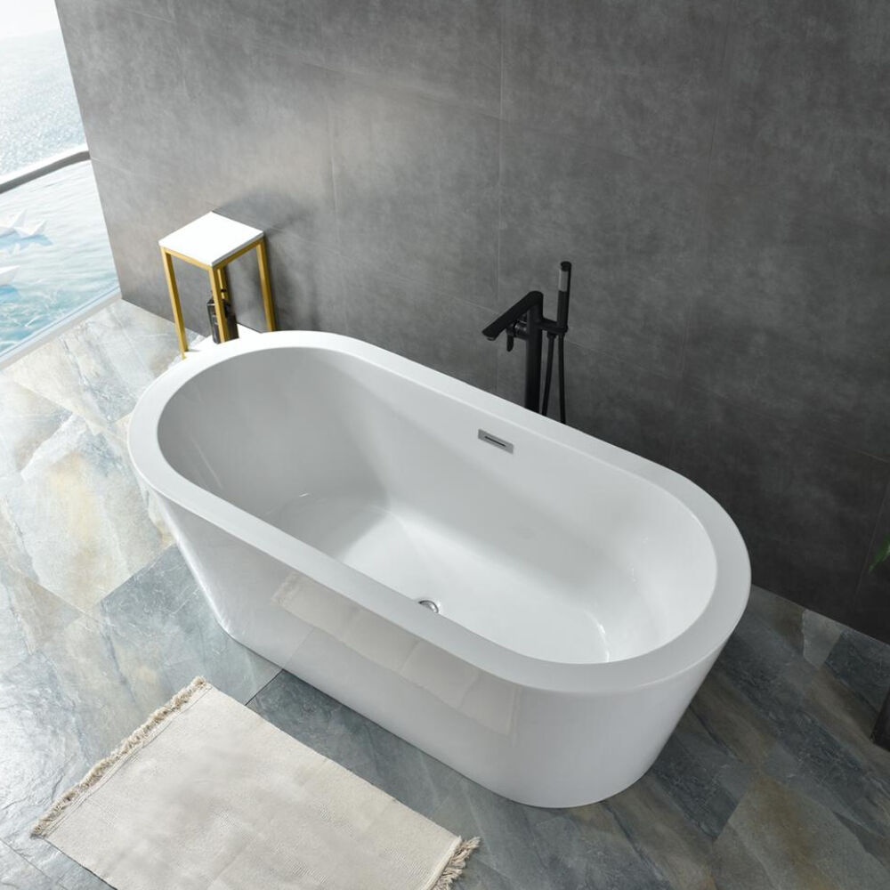 Cada baie Selly, acril, 170 x 80 x 58 cm, alb, Homedit Cada baie Selly, acril, 170 x 80 x 58 cm, alb, Homedit
