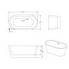 Cada baie Selly, acril, 170 x 80 x 58 cm, alb, Homedit Cada baie Selly, acril, 170 x 80 x 58 cm, alb, Homedit