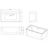 Cada baie Sky, acril, 170 x 75 x 58 cm, alb, Homedit Cada baie Sky, acril, 170 x 75 x 58 cm, alb, Homedit
