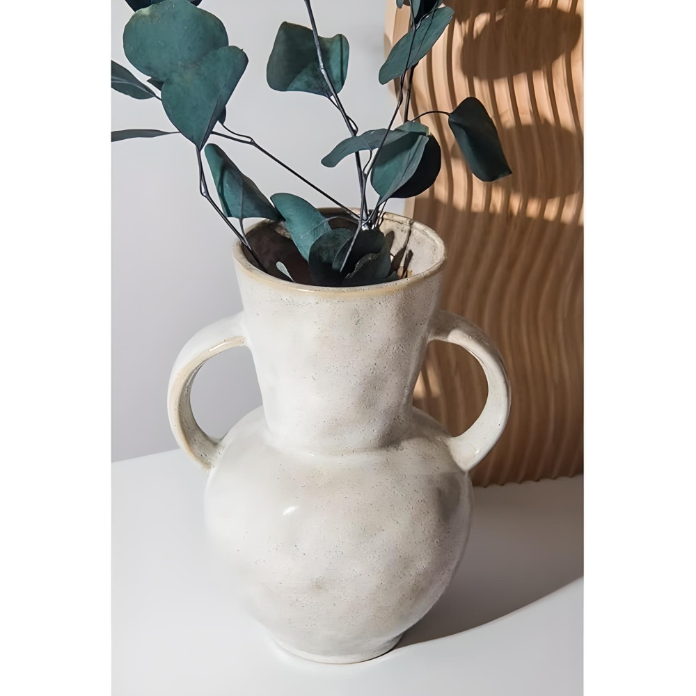 vaza ceramica blunt, 25 x 19,5 x 11 cm, bej, homedit vaza ceramica blunt, 25 x 19,5 x 11 cm, bej, homedit