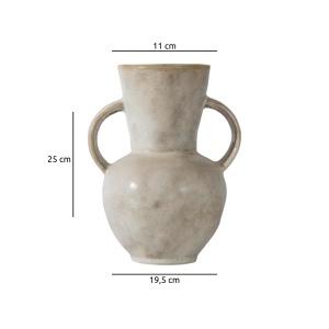 vaza ceramica blunt, 25 x 19,5 x 11 cm, bej, homedit vaza ceramica blunt, 25 x 19,5 x 11 cm, bej, homedit