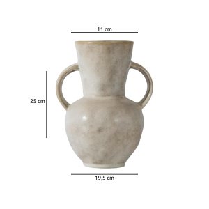 vaza ceramica blunt, 25 x 19,5 x 11 cm, bej, homedit