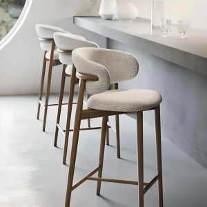 Scaun de bar Tall Summit Elegance – lemn de frasin și tapițerie textilă | Homedit
