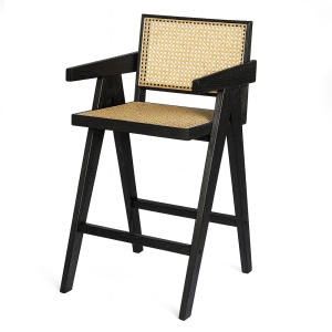 Scaun de bar Tall Stard din lemn de frasin și ratan natural – disponibil pe Homedit