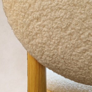 Scaun din lemn masiv Donut plus, tapiterie boucle, 87 x 44 x 48 cm, Homedit
