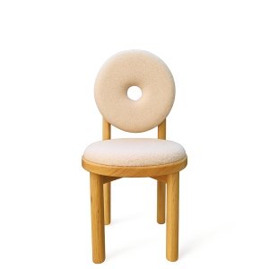 Scaun lemn masiv donut boucle, 88 cm x 43 cm, Homedit