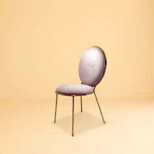 Scaun Rosalie cu catifea roz pudrată și cadru auriu – design rafinat pentru interioare elegante, Homedit