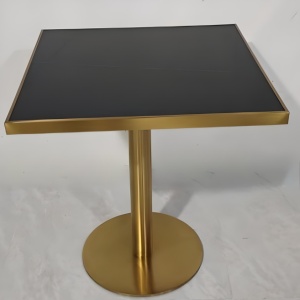 Masa cocktail Stilo, 70 x 75 cm, Auriu periat si piatra neagra, Homedit Masa cocktail Stilo, 70 x 75 cm, Auriu periat si piatra neagra, Homedit