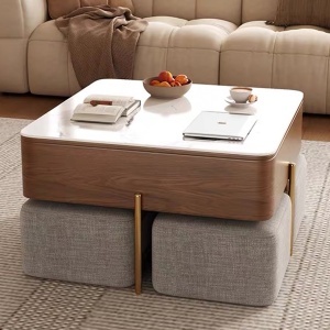 Masa de cafea lemn si furnir de lemn Lift Up, Homedit