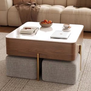 Masa de cafea lemn si furnir de lemn Lift Up, Homedit