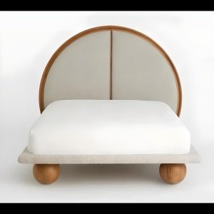 Pat Premium Ronda 160 / 180 × 225 cm × 160 cm – Design rotund din lemn masiv tapițat, | Homedit