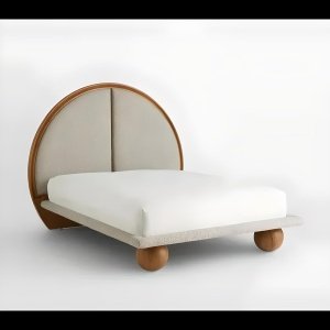 Pat Premium Ronda 160 / 180 × 225 cm × 160 cm – Design rotund din lemn masiv tapițat, | Homedit