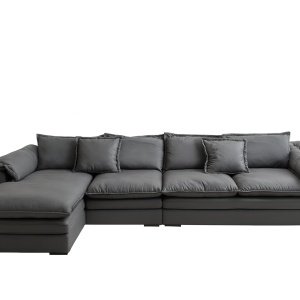 Alyma colțar gri 3.3 m, realizată din material tehnologic anti-pată, Homedit