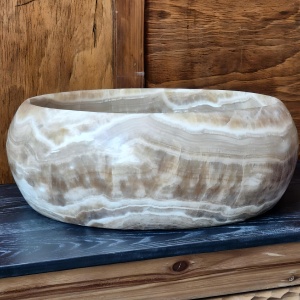 Lavoar rotund Fluvia din onix natural, Ø 38 cm – Montaj pe blat | Homedit Lavoar rotund Fluvia din onix natural, Ø 38 cm – Montaj pe blat | Homedit