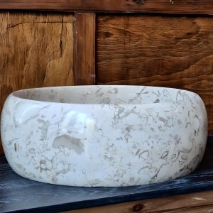 Lavoar Rotund Opalis Ø38 cm x 15 cm din Onix Natural – Finisaj Mat | Homedit.