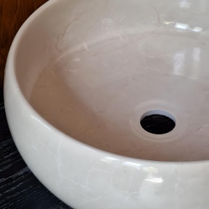 Lavoar Rotund Creta din Piatră Naturală, 38 cm x 15 cm | Homedit