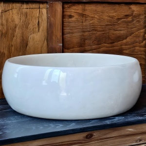 Lavoar Rotund Creta din Piatră Naturală, 38 cm x 15 cm | Homedit