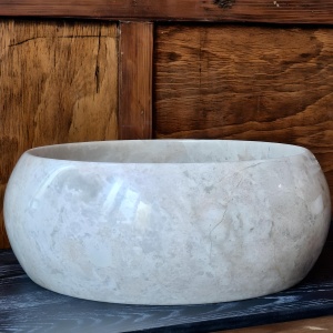 Lavoar rotund Merva din piatră naturală, diametru 38 cm | Homedit