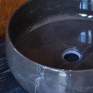 Lavoar Nerro din marmură neagră, 38 cm | Homedit