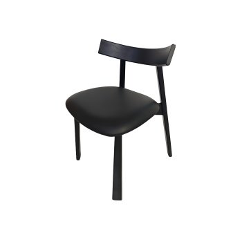 Scaun premium Golian din lemn masiv, piele negru, Homedit