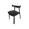 Scaun premium Golian din lemn masiv, piele negru, Homedit