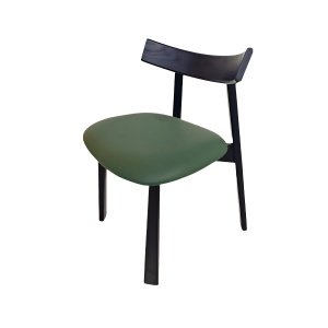 Scaun premium Golian din lemn masiv, piele verde, Homedit